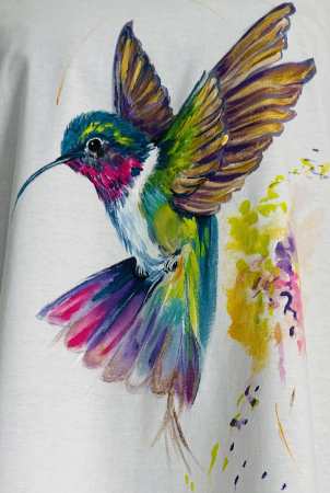 Tricouri pictate manual - Tricou colibri