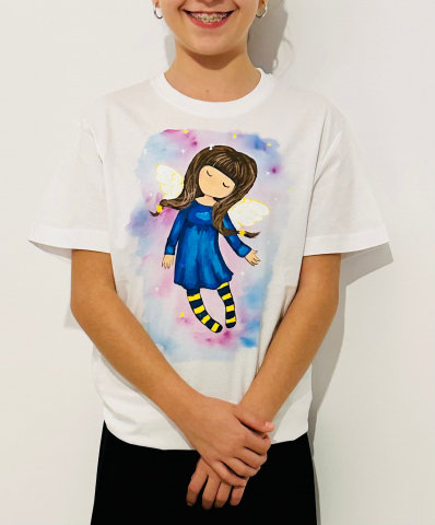 Tricouri pictate manual - Model Îngeraș 01