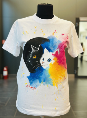 Tricouri pictate manual - Tricou pisici - Marime XS