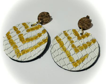 Cercei din piele naturala - Cercei rotunzi