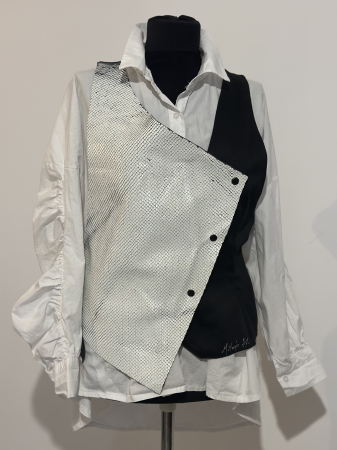 Veste - Vestă cu inserții de piele