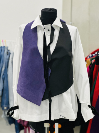 Veste - Vestă cu inserții de piele