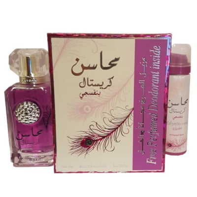 Mahasin Crystal Violet Apa de Parfum 100ml + Deodorant Spray 50ml by Lattafa Perfumes 100 ml [3]