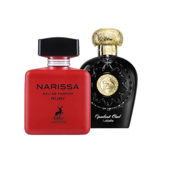 OFERTA MAISON ALHAMBRA + LATTAFA :  Narissa Rouge + Opulent Oud [1]