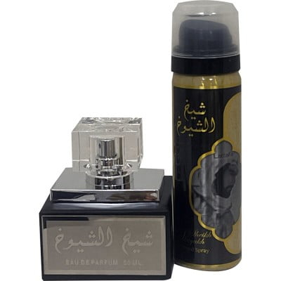 Sheikh Al Shuyukh Black Apa de Parfum 50ml + Deodorant Spray 50ml by Lattafa Perfumes 50 ml [1]