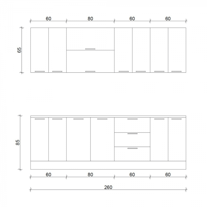 Bucatarie Londra MDF lucios, cappuccino, 2 m [3]