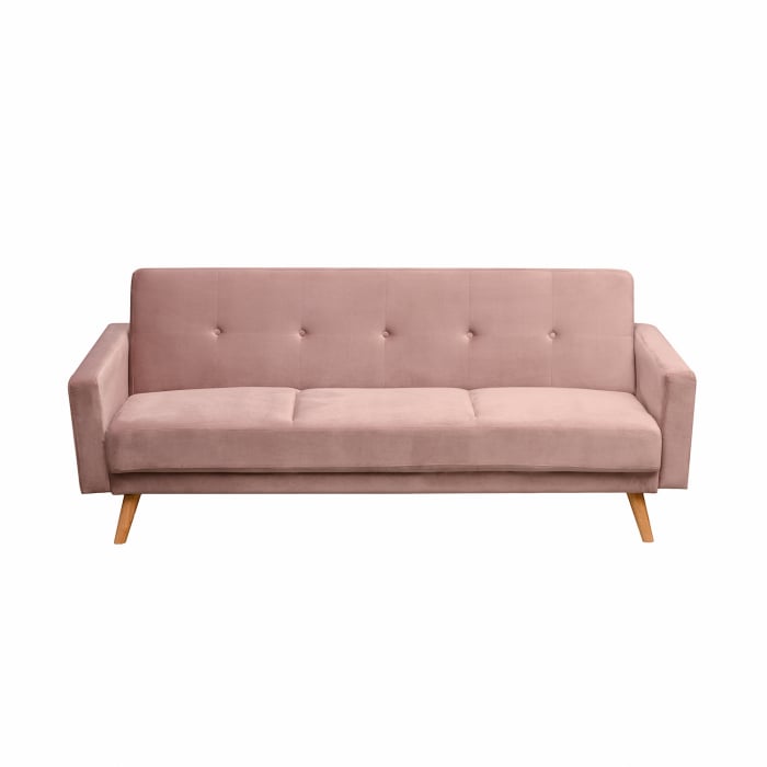 Canapea extensibila Cristina catifea Dusty Pink