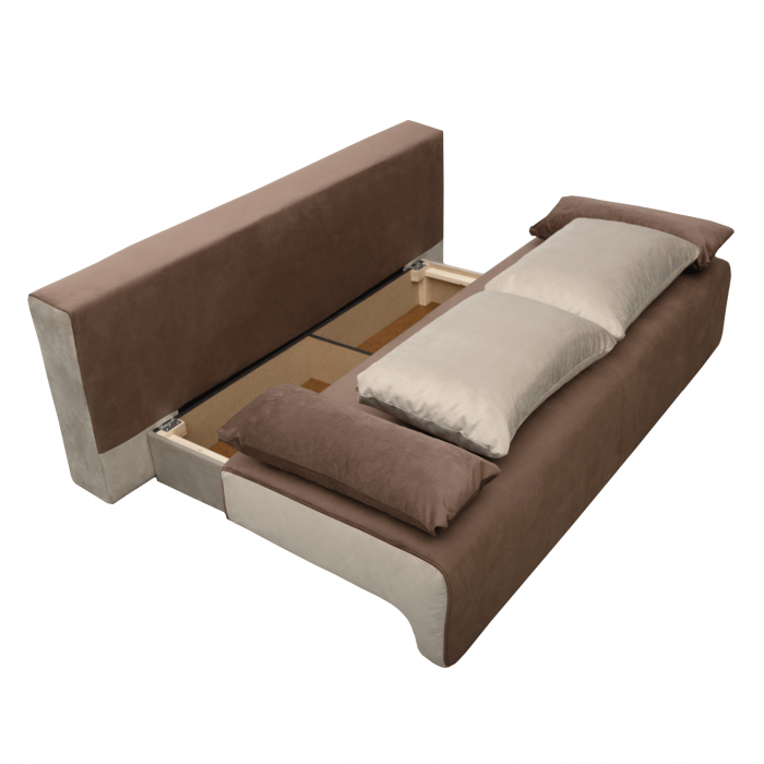 Canapea extensibilă cu spatiu depozitare Georgia Brown Beige [4]