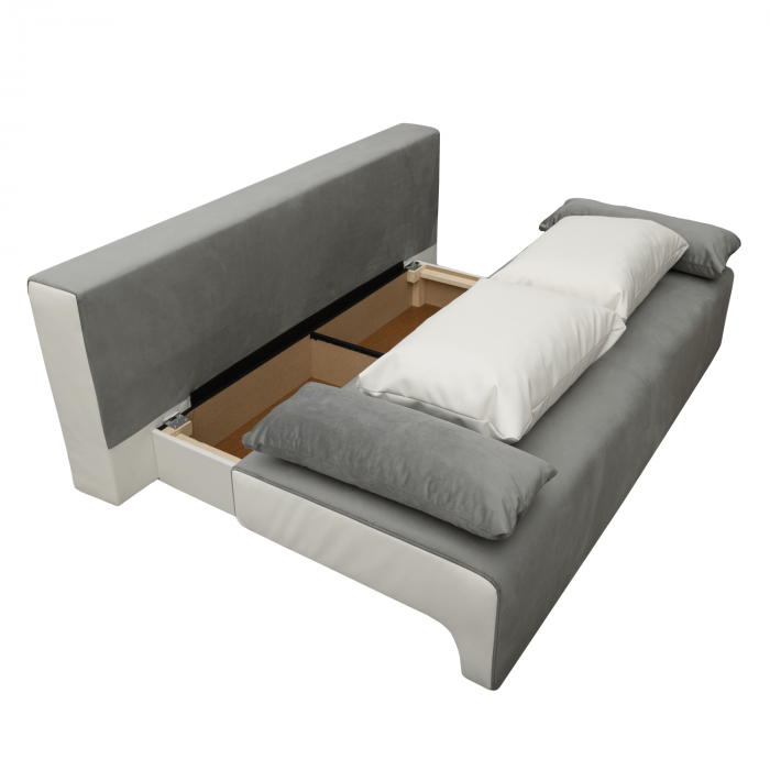 Canapea extensibilă cu spatiu depozitare Georgia Grey White [4]