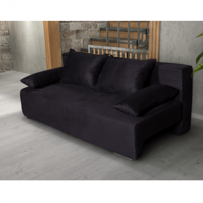Canapea extensibilă cu spatiu depozitare Georgia Jet Black [5]