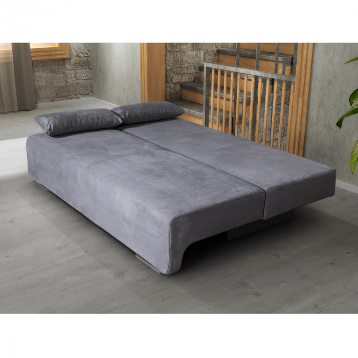 Canapea extensibilă cu spatiu depozitare Georgia Silver Grey [6]