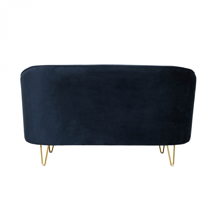 Canapea fixă Penelope catifea Dark Blue 2 locuri [3]