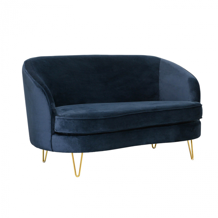 Canapea fixă Penelope catifea Dark Blue 2 locuri [2]