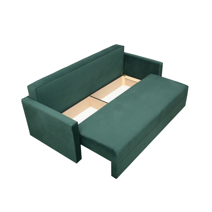 Canapea Ioana Eco 3 locuri cu brate Green Velvet [5]