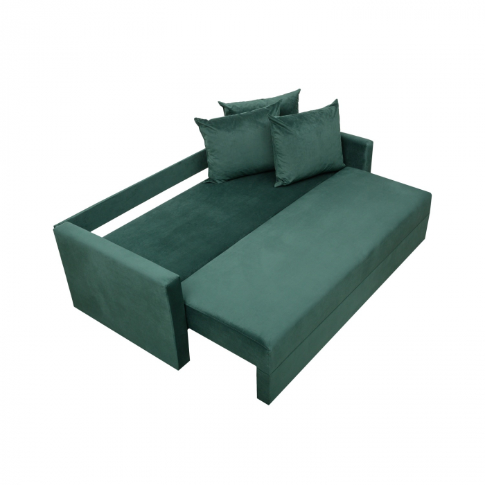Canapea Ioana Eco 3 locuri cu brate Green Velvet [4]