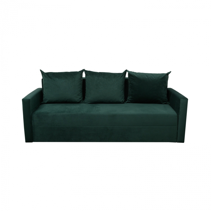 Canapea Ioana Eco 3 locuri cu brate Green Velvet [2]