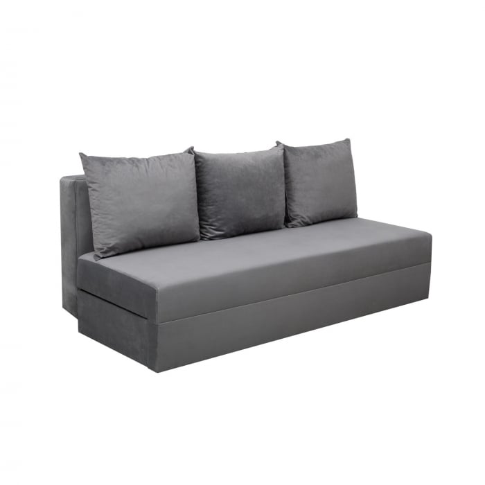 Canapea Ioana Eco 3 locuri fara brate Grey Velvet