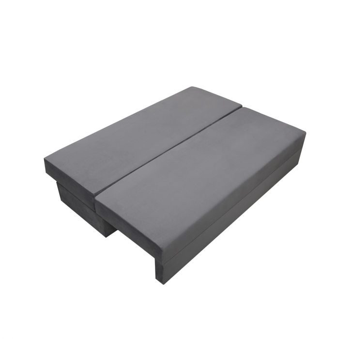 Canapea Ioana Eco 3 locuri fara brate Grey Velvet [4]