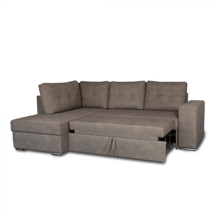 Colțar extensibil cu ladă de depozitare Atena Wave Brown de dreapta [4]
