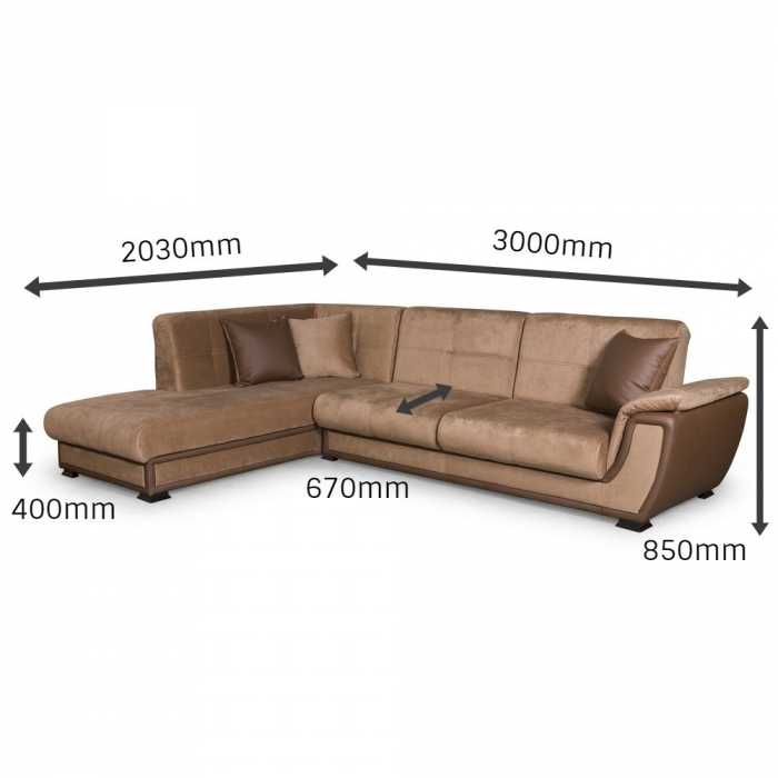 Colțar extensibil cu ladă de depozitare California Brown de Dreapta [5]