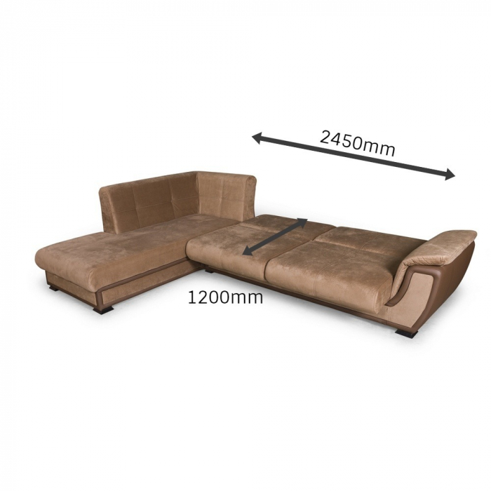 Colțar extensibil cu ladă de depozitare California Brown de Dreapta [6]