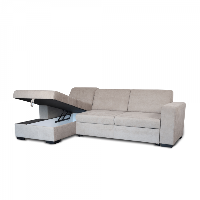 Colțar extensibil cu ladă de depozitare Caribi Beige Grey de dreapta [2]