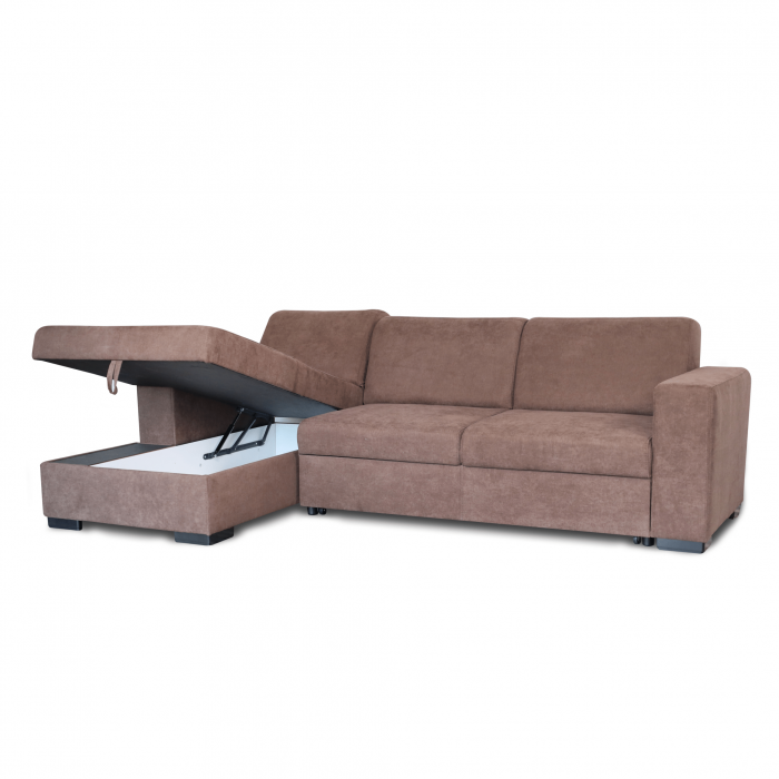 Colțar extensibil cu ladă de depozitare Caribi Brown de dreapta [2]