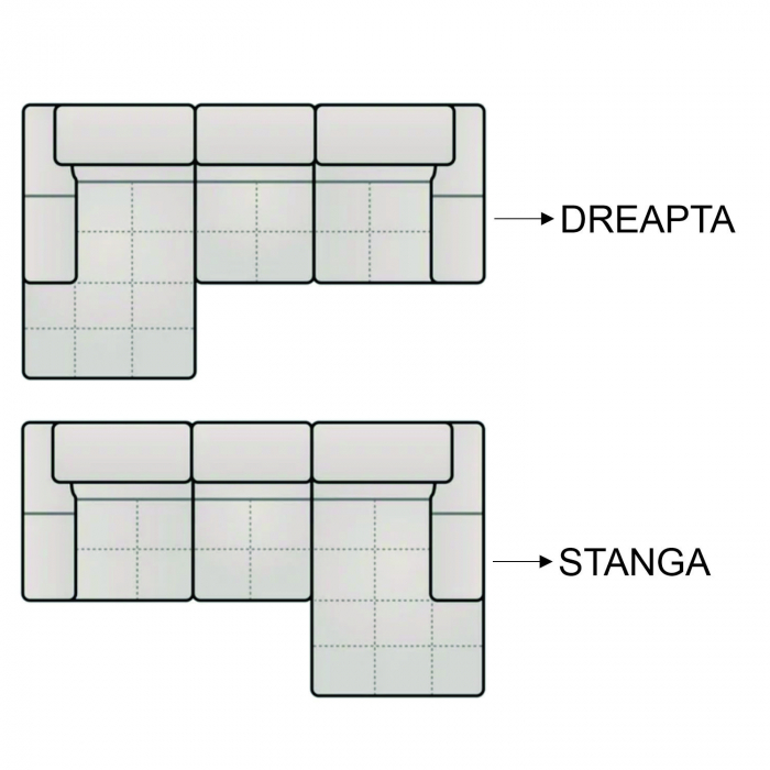 Colțar extensibil cu ladă de depozitare London Style Grey L" shape dreapta" [5]