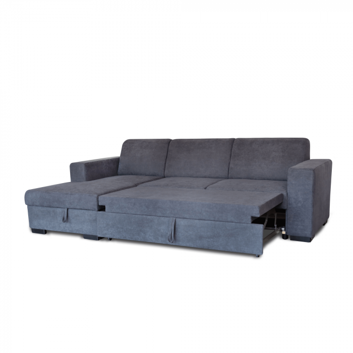 Colțar extensibil cu ladă de depozitare Caribi Dark Grey de dreapta [3]