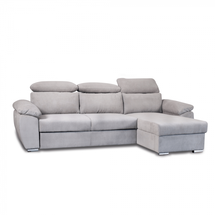 Colțar extensibil cu ladă de depozitare Como Grey reversibil [2]