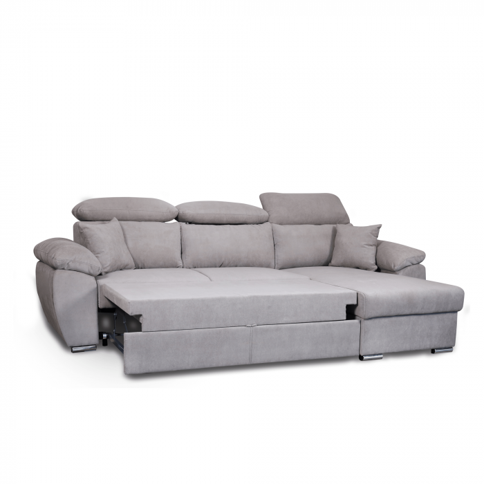 Colțar extensibil cu ladă de depozitare Como Grey reversibil [4]