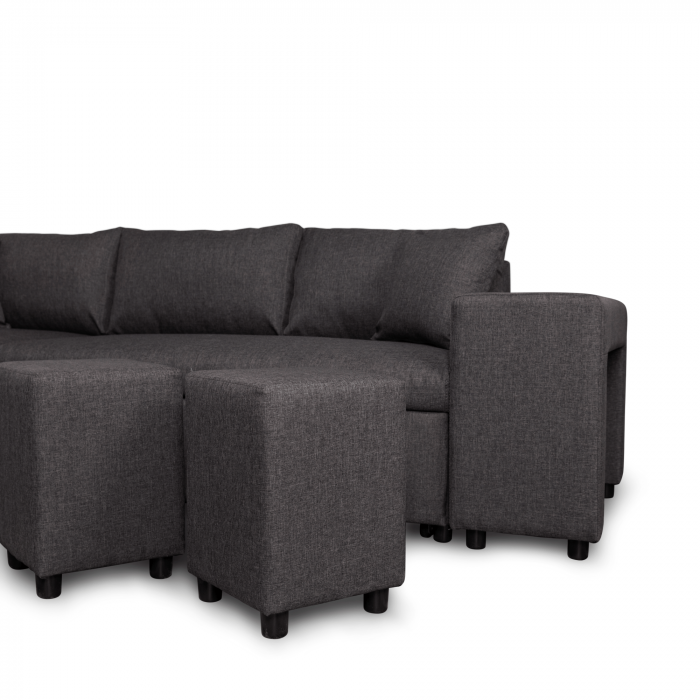 Colțar extensibil cu ladă de depozitare Golf Plus Dark Grey de dreapta [5]