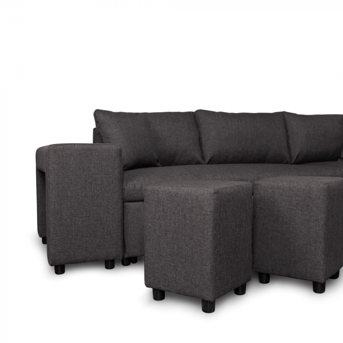 Colțar extensibil cu ladă de depozitare Golf Plus Dark Grey de stanga [5]