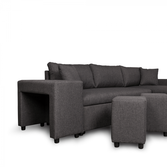Colțar extensibil cu ladă de depozitare Golf Plus Dark Grey de stanga [6]