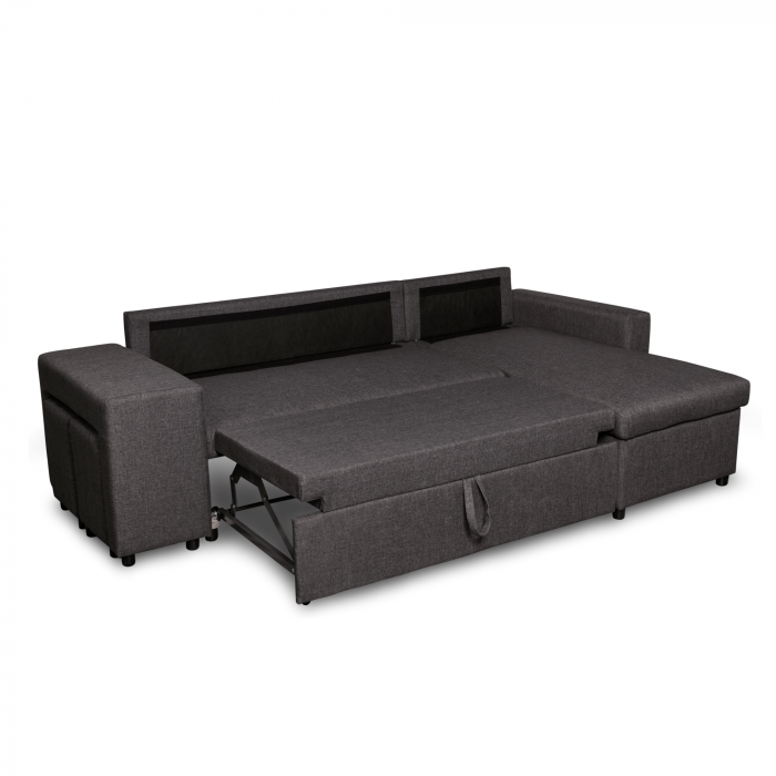 Colțar extensibil cu ladă de depozitare Golf Plus Dark Grey de stanga [3]