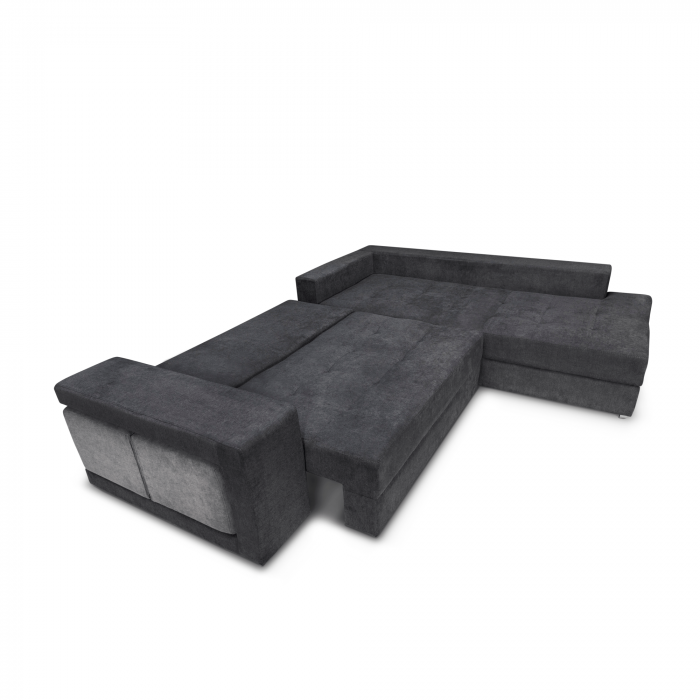 Colțar extensibil cu ladă de depozitare Karina Dark Grey de stanga [3]