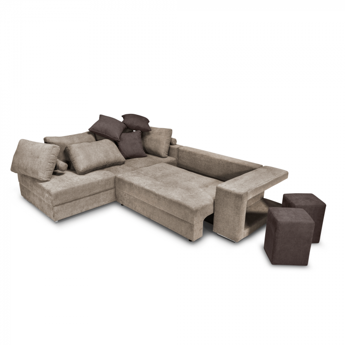 Colțar extensibil cu ladă de depozitare Karina Light Brown de dreapta [4]