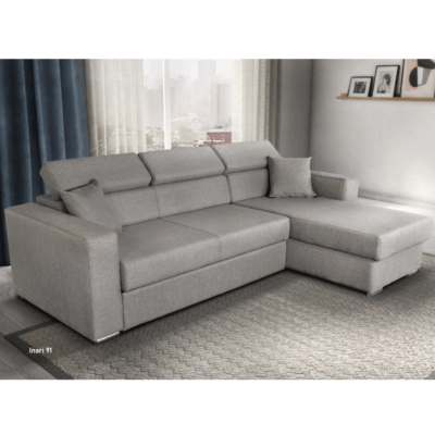 Colțar extensibil cu ladă de depozitare Laura Silver Grey reversibil [4]