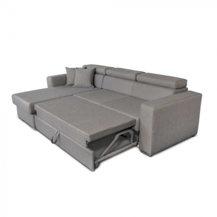 Colțar extensibil cu ladă de depozitare Laura Silver Grey reversibil [3]
