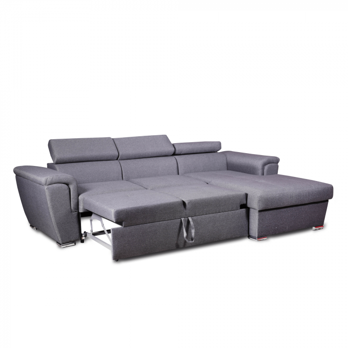 Colțar extensibil cu ladă de depozitare London Relax Dark Grey L" shape stanga" [4]