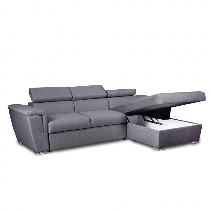 Colțar extensibil cu ladă de depozitare London Relax Dark Grey L" shape stanga" [3]