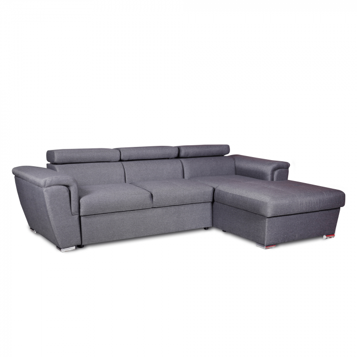 Colțar extensibil cu ladă de depozitare London Relax Dark Grey L" shape stanga" [2]