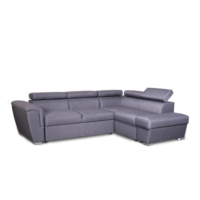 Colțar extensibil cu ladă de depozitare London Style Dark Grey L" shape stanga" [2]