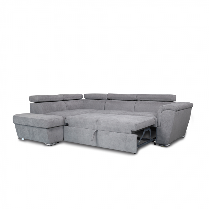 Colțar extensibil cu ladă de depozitare London Style Grey L" shape dreapta" [3]