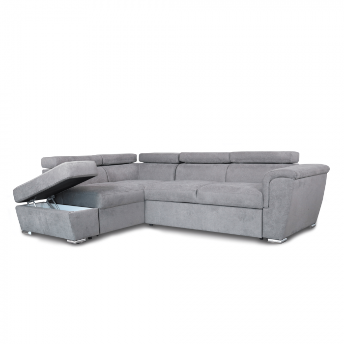 Colțar extensibil cu ladă de depozitare London Style Grey L" shape dreapta" [2]