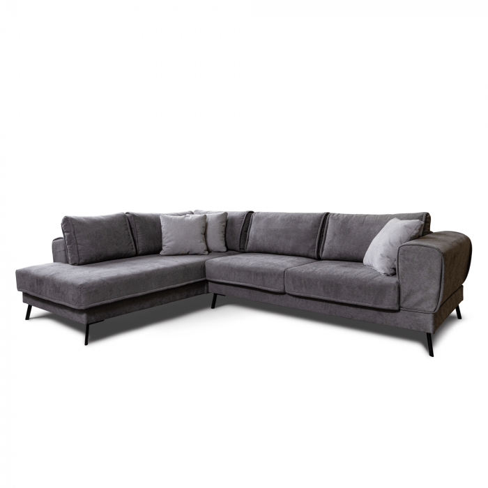 Colțar extensibil cu ladă de depozitare Prestige Deep Grey dreapta [2]
