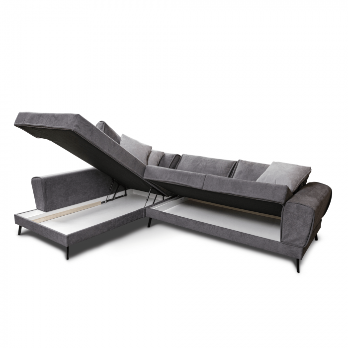 Colțar extensibil cu ladă de depozitare Prestige Deep Grey dreapta [3]