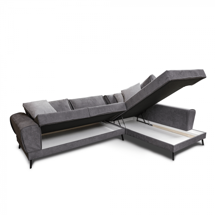 Colțar extensibil cu ladă de depozitare Prestige Deep Grey stanga [3]