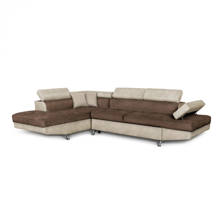 Colțar extensibil cu ladă de depozitare Rio Brown Beige Dreapta [2]
