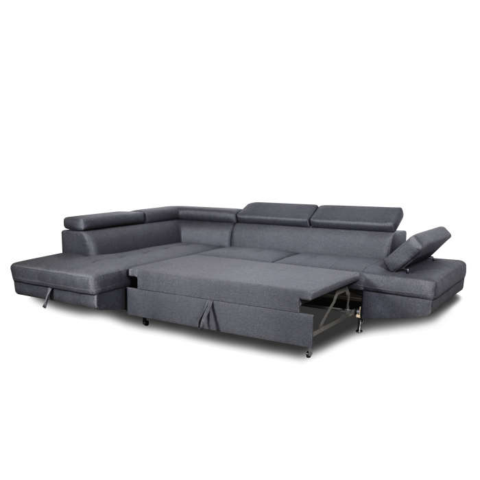 Colțar extensibil cu ladă de depozitare Rio Charcoal Grey Alpha Dreapta [4]